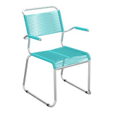 Schaffner Säntis Fauteuil repas Spaghetti pieds en luge – Turquoise 58 / Galvanisé à chaud 02