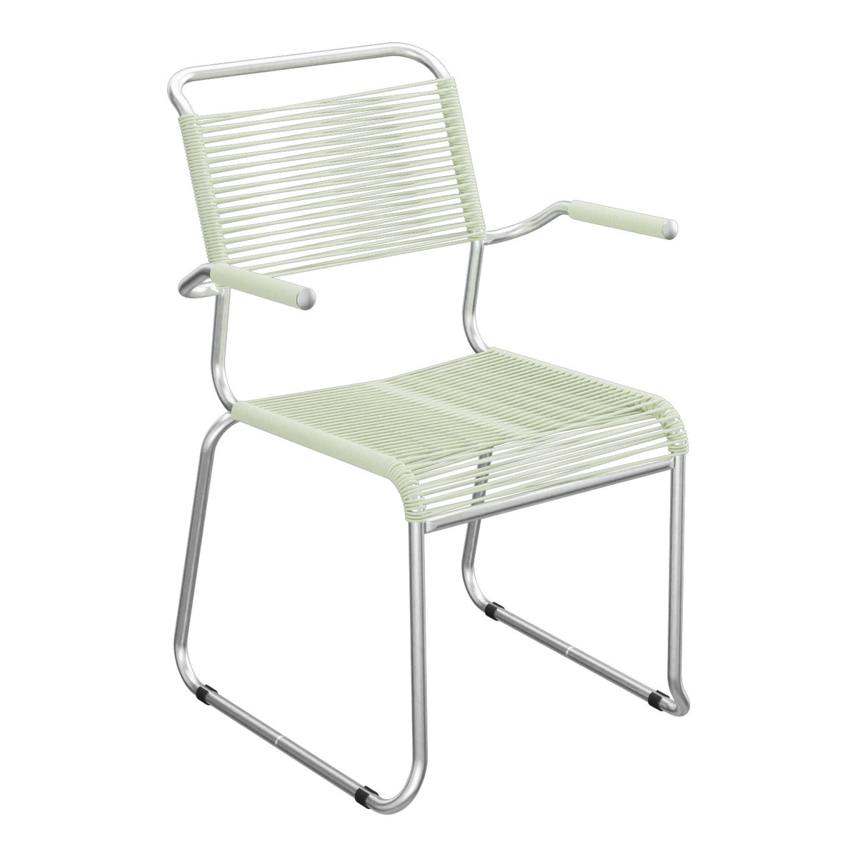 Schaffner Säntis Fauteuil repas Spaghetti pieds en luge – Vert Pastel 64 / Galvanisé à chaud 02