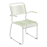 Schaffner Säntis Fauteuil repas Spaghetti pieds en luge – Vert Pastel 64 / Gris Argent 78