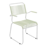 Schaffner Säntis Fauteuil repas Spaghetti pieds en luge – Vert Pastel 64 / Blanc 90
