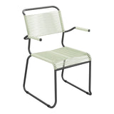 Schaffner Säntis Fauteuil repas Spaghetti pieds en luge – Vert Pastel 64 / Noir 91