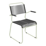 Schaffner Säntis Fauteuil repas Spaghetti pieds en luge – Anthracite 77 / Vert Pastel 64