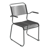 Schaffner Säntis Fauteuil repas Spaghetti pieds en luge – Anthracite 77 / Graphite 73