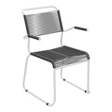 Schaffner Säntis Fauteuil repas Spaghetti pieds en luge – Anthracite 77 / Blanc 90