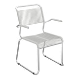 Schaffner Säntis Fauteuil repas Spaghetti pieds en luge – Gris Argent 78 / Galvanisé à chaud 02