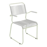 Schaffner Säntis Fauteuil repas Spaghetti pieds en luge – Gris Argent 78 / Vert Pastel 64