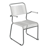 Schaffner Säntis Fauteuil repas Spaghetti pieds en luge – Gris Argent 78 / Graphite 73