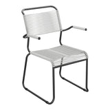 Schaffner Säntis Fauteuil repas Spaghetti pieds en luge – Gris Argent 78 / Anthracite 77