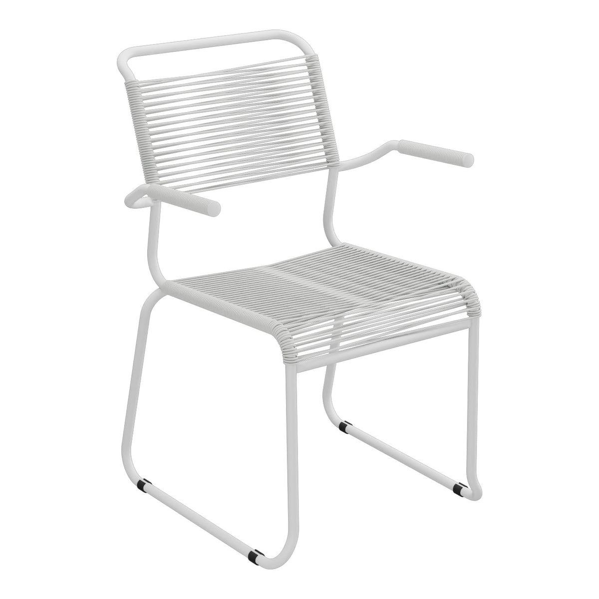 Schaffner Säntis Fauteuil repas Spaghetti pieds en luge – Gris Argent 78 / Gris Argent 78