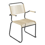 Schaffner Säntis Fauteuil repas Spaghetti pieds en luge – Marron Pastel 83 / Anthracite 77