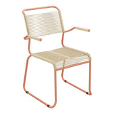 Schaffner Säntis Fauteuil repas Spaghetti pieds en luge – Marron Pastel 83 / Terracotta 84