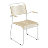 Schaffner Säntis Fauteuil repas Spaghetti pieds en luge – Marron Pastel 83 / Blanc 90