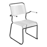 Schaffner Säntis Fauteuil repas Spaghetti pieds en luge – Blanc 90 / Anthracite 77