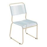 Schaffner Säntis Chaise luge Spaghetti – Bleu Pastel 51 / Marron Pastel 83