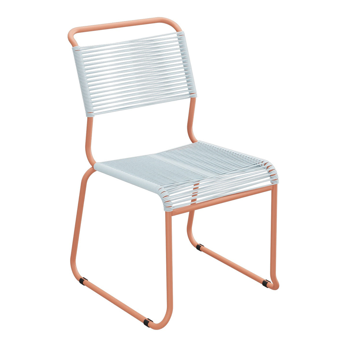 Schaffner Säntis Chaise luge Spaghetti – Bleu Pastel 51 / Terracotta 84