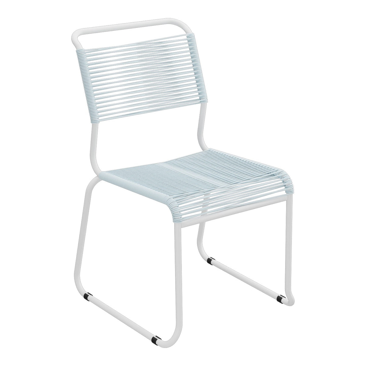 Schaffner Säntis Chaise luge Spaghetti – Bleu Pastel 51 / Blanc 90