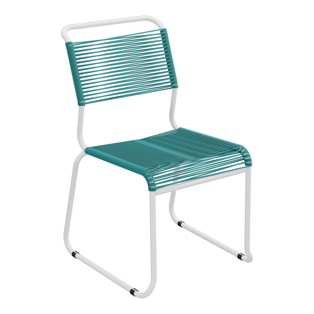 Schaffner Säntis Chaise luge Spaghetti – Bleu Kali 56 / Blanc 90