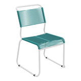 Schaffner Säntis Chaise luge Spaghetti – Bleu Kali 56 / Blanc 90