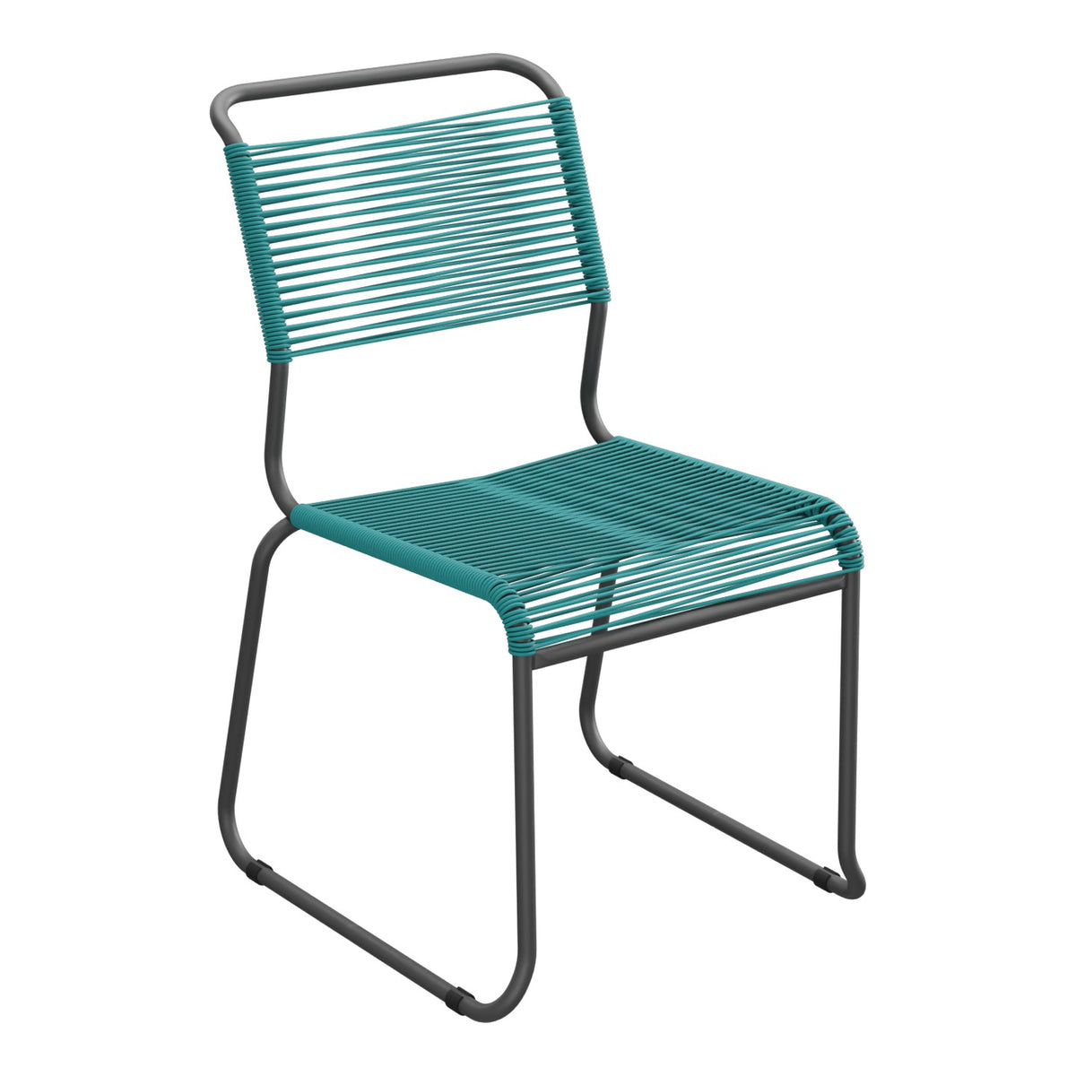 Schaffner Säntis Chaise luge Spaghetti – Bleu Kali 56 / Noir 91