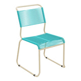 Schaffner Säntis Chaise luge Spaghetti – Turquoise 58 / Marron Pastel 83