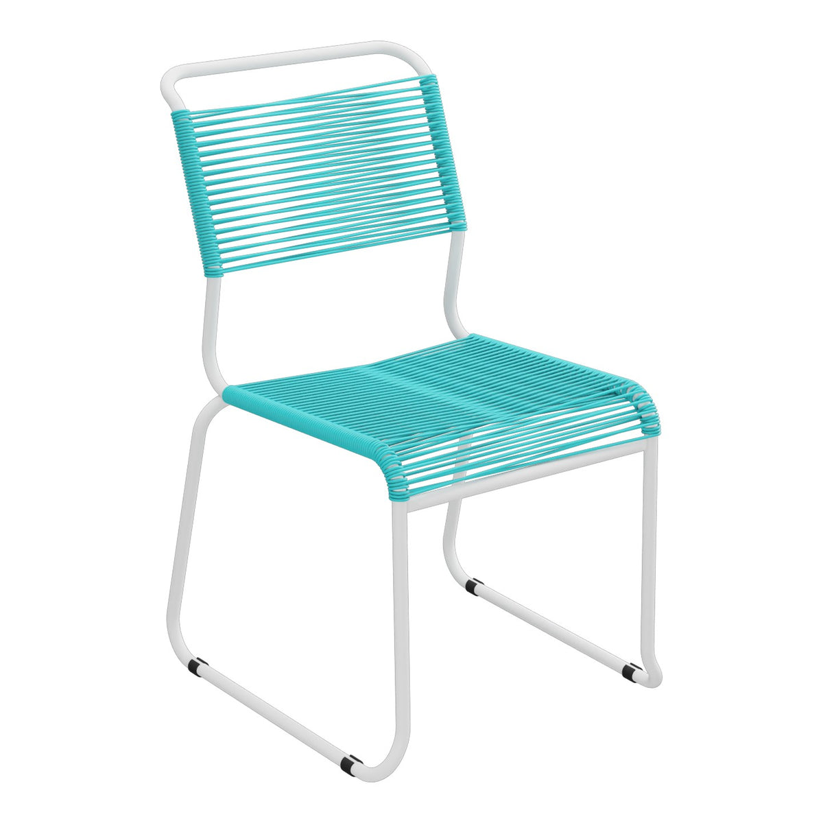 Schaffner Säntis Chaise luge Spaghetti – Turquoise 58 / Blanc 90