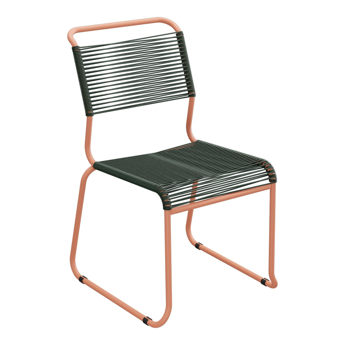Schaffner Säntis Chaise luge Spaghetti – Vert Sapin 66 / Terracotta 84