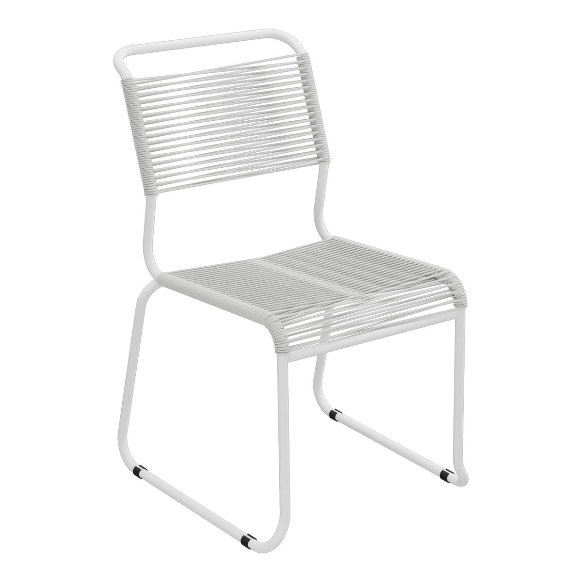 Schaffner Säntis Chaise luge Spaghetti – Gris Argent 78 / Blanc 90