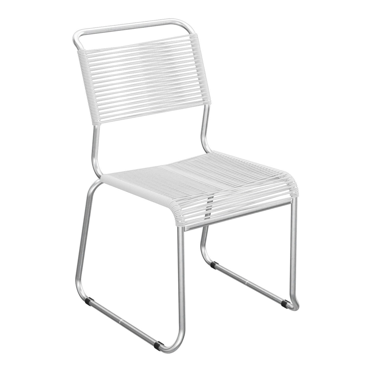 Schaffner Säntis Chaise luge Spaghetti – Blanc 90 / Galvanisé à chaud 02