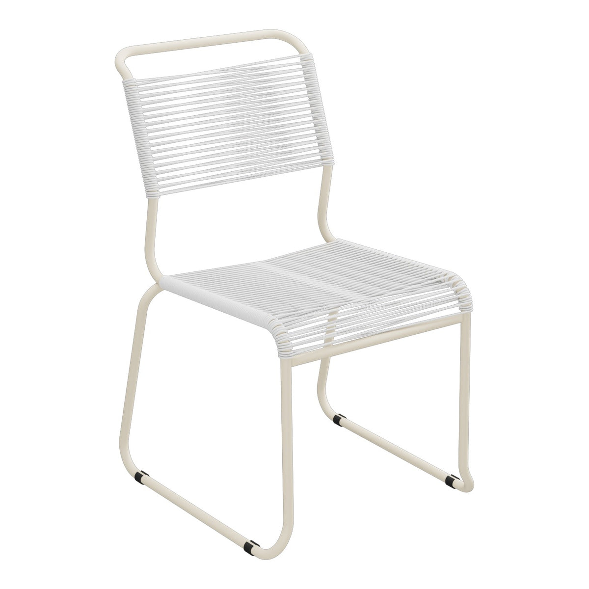 Schaffner Säntis Chaise luge Spaghetti – Blanc 90 / Sable Pastel 15