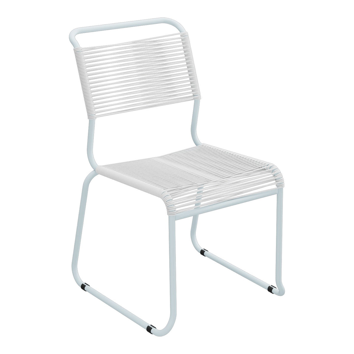 Schaffner Säntis Chaise luge Spaghetti – Blanc 90 / Bleu Pastel 51