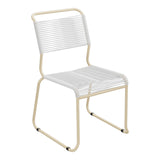 Schaffner Säntis Chaise luge Spaghetti – Blanc 90 / Marron Pastel 83