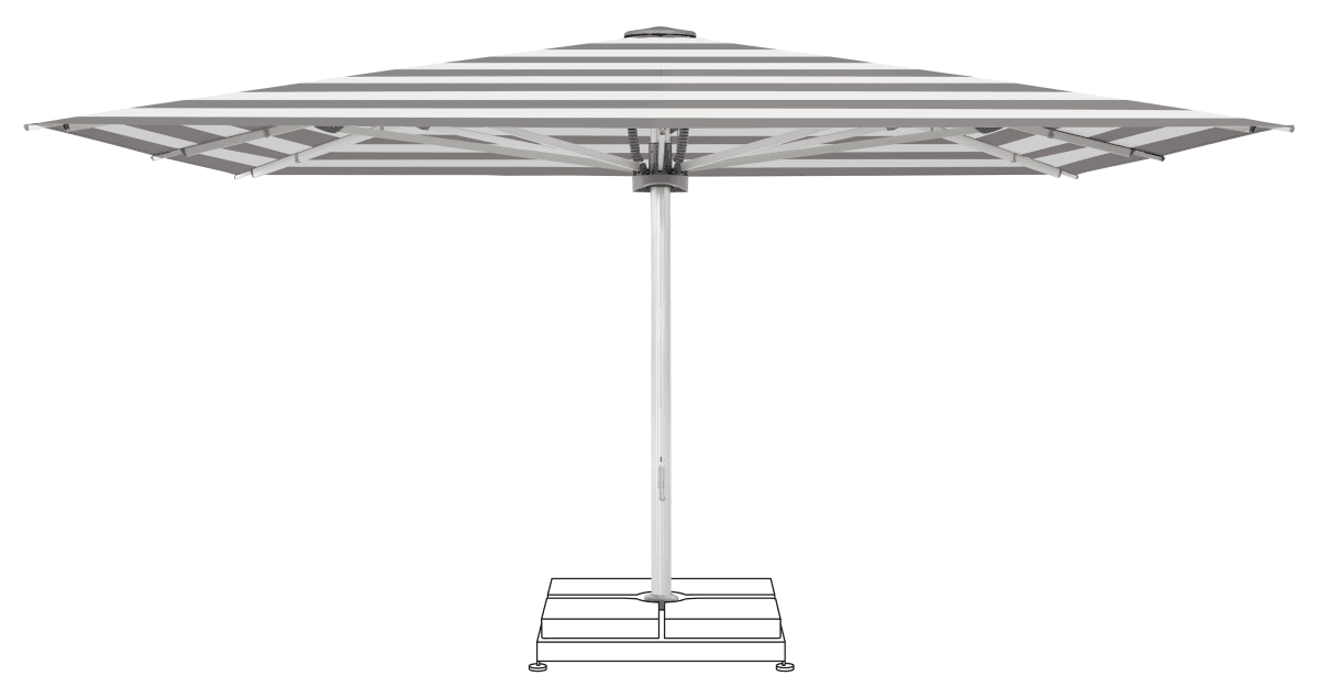 Glatz Parasol PALAZZO Noblesse carre Cat.5 570 Steel Stripe