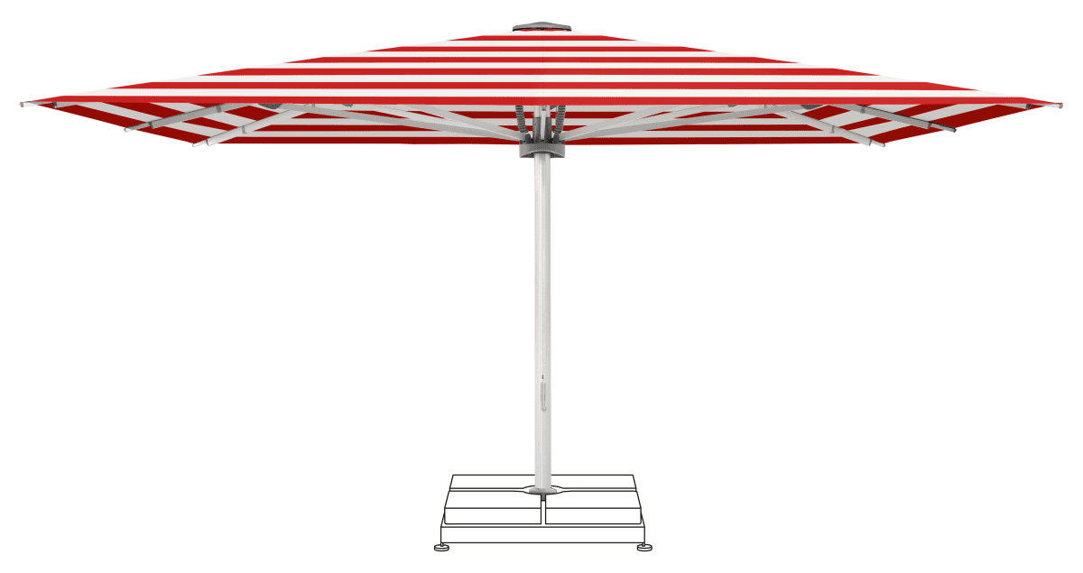 Glatz Parasol PALAZZO Noblesse carre Cat.5 800 Red Stripe