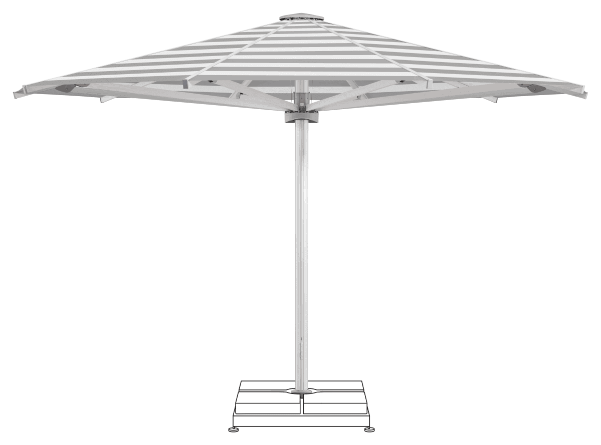 Glatz Parasol PALAZZO Royal rond Cat.5 555 Grey Stripe