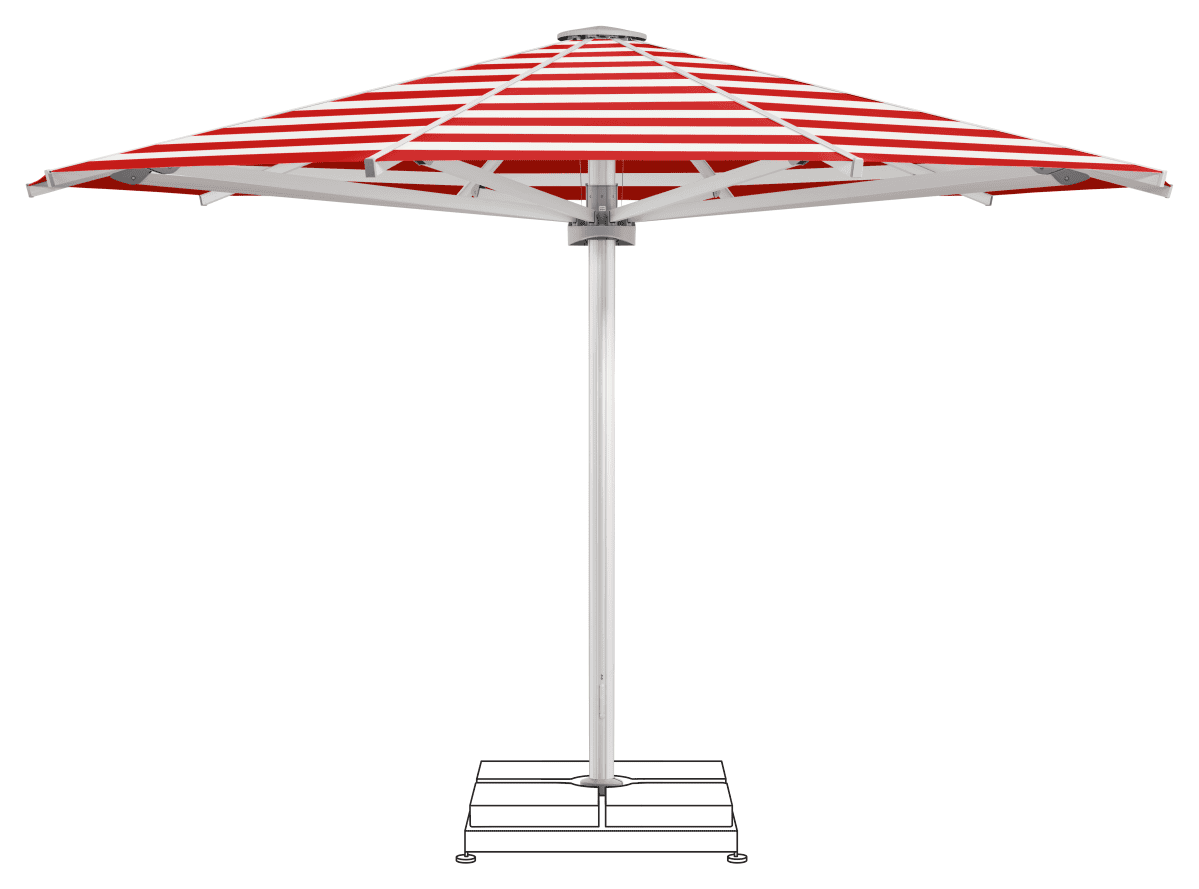Glatz Parasol PALAZZO Royal rond Cat.5 800 Red Stripe