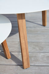 Diphano Easy-Fit Table basse Elite A ronde Ø60cm (H:28cm) Pieds teck - Plateau alu
