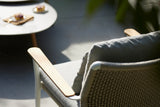 Diphano Ray Fauteuil Club Lounge avec accoudoirs en teck, coussins non inclus