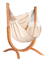 La Siesta Udine Organic Chaise Hamac 115cm avec support en bois d'eucalyptus Indoor