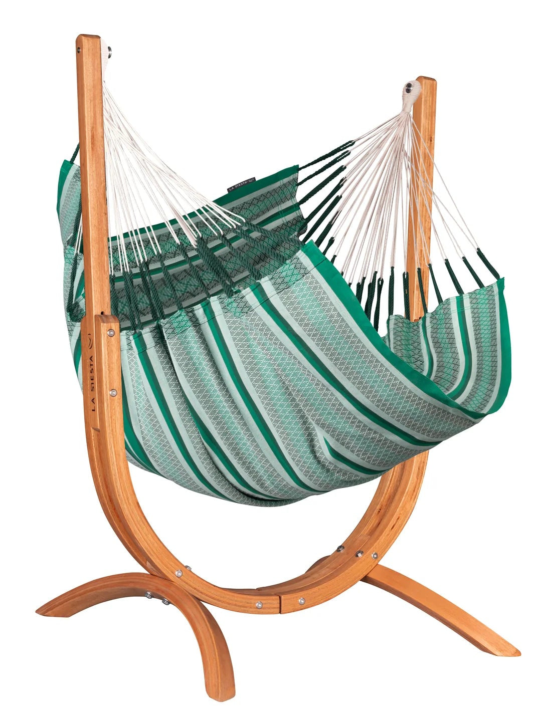 La Siesta Udine Organic Chaise Hamac 115cm avec support en bois d'eucalyptus Indoor