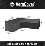 Platinum AeroCover Housse de protection pour salon d'angle Lounge forme L Trapèze haut dossier 255x255x90cm H:65/90cm