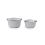 Barebones Enamel Mixing Bowl Set Ensemble de 2 bols Eggshell 