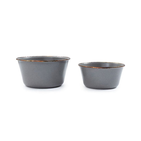Barebones Enamel Mixing Bowl Set Ensemble de 2 bols Slate Grey 