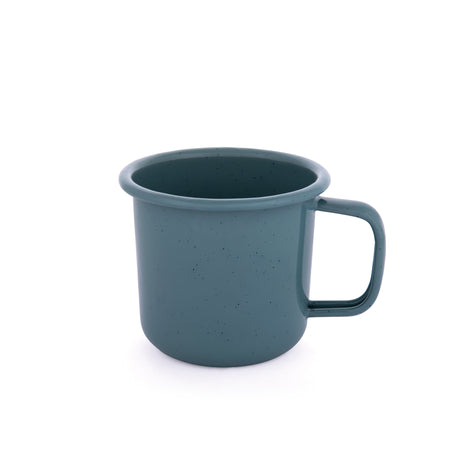 Barebones Rolled Enamel Mug Blue 