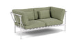 Barlow Tyrie Around Deep Seating Canapé 2 places accoudoirs alu avec coussins Armature Artic White Canvas Almond 3983V Laminé Waterproof 