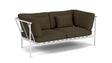 Barlow Tyrie Around Deep Seating Canapé 2 places accoudoirs alu avec coussins Armature Artic White Charcoal 3705V Laminé Waterproof 