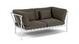 Barlow Tyrie Around Deep Seating Canapé 2 places accoudoirs alu avec coussins Armature Artic White Dark Taupe 10059V Laminé Waterproof 