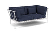 Barlow Tyrie Around Deep Seating Canapé 2 places accoudoirs alu avec coussins Armature Artic White Indigo 18017V Laminé Waterproof 