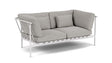 Barlow Tyrie Around Deep Seating Canapé 2 places accoudoirs alu avec coussins Armature Artic White Lead Chine 3756V Laminé Waterproof 