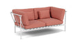 Barlow Tyrie Around Deep Seating Canapé 2 places accoudoirs alu avec coussins Armature Artic White Natte Flamingo 10234V Laminé Waterproof 