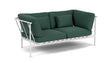 Barlow Tyrie Around Deep Seating Canapé 2 places accoudoirs alu avec coussins Armature Artic White Natte Ivy 10232V Laminé Waterproof 